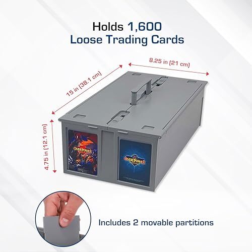 Collectible Card Bin Holds up to 1600 Cards Single Gray Large