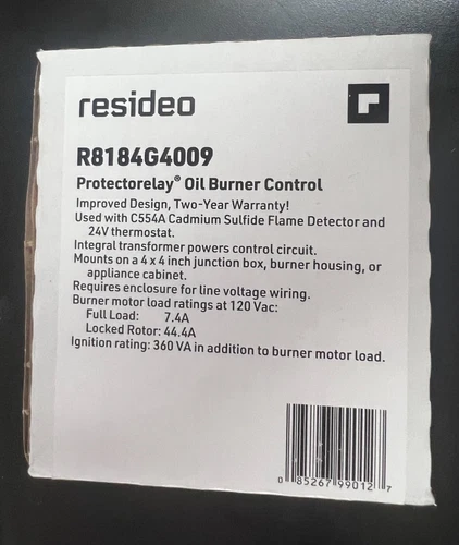 Resideo R8184G4009 Protectorelay Oil Burner Control 0127