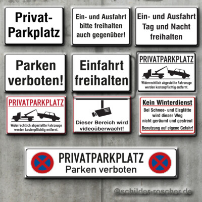 Privatparkplatz-Schild Alu/Dibond 300x200 Mm – Mit Abschlepphinweis