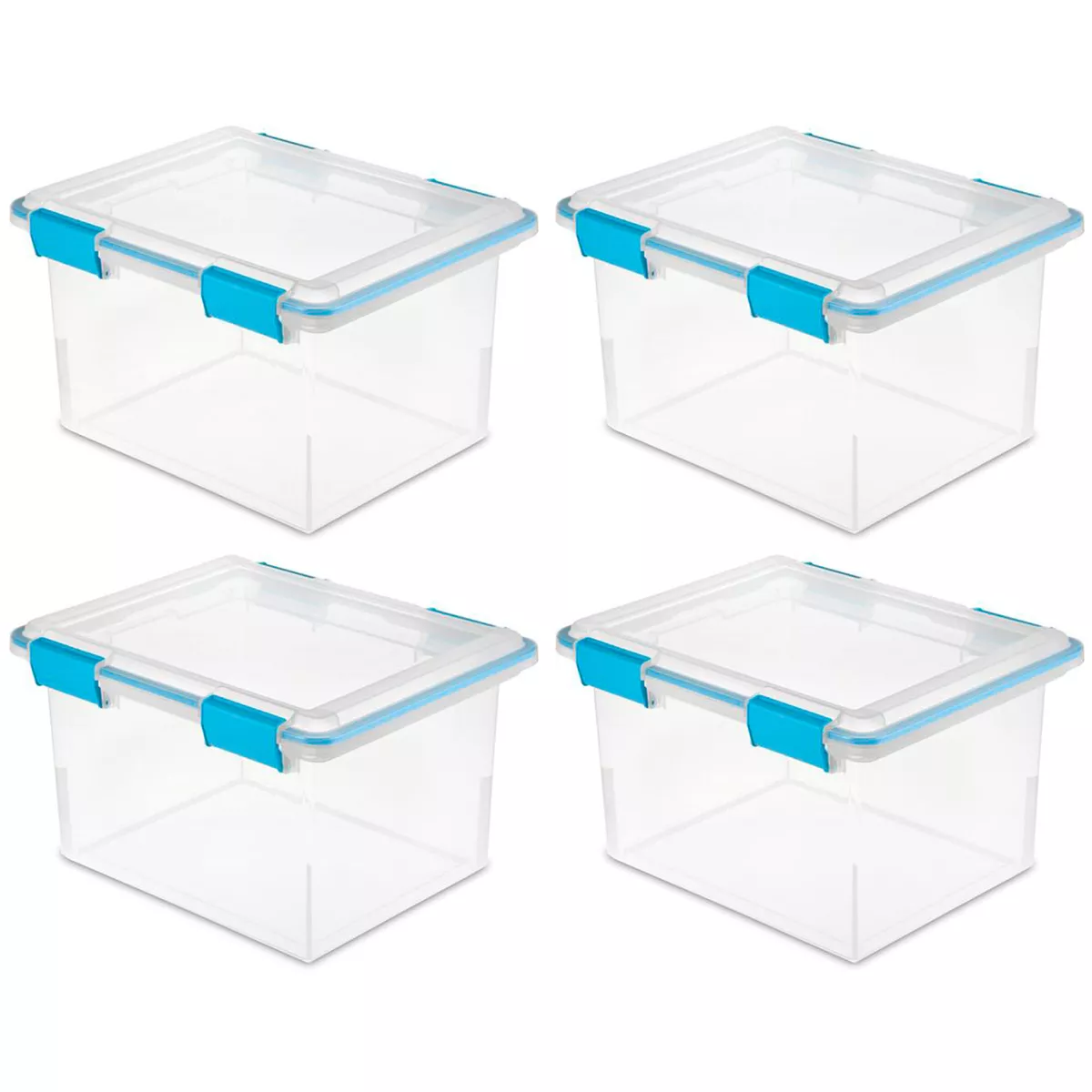 Sterilite Clear & Teal 32-Quart Latching Storage Tote