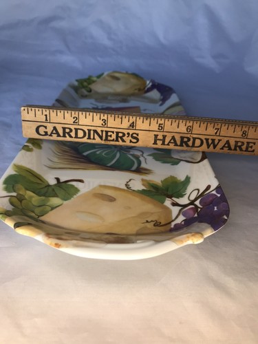 Rochard Limoges France Fruit Cheese Motif Serving Sandwich Tray Platter 16” - Picture 12 of 12