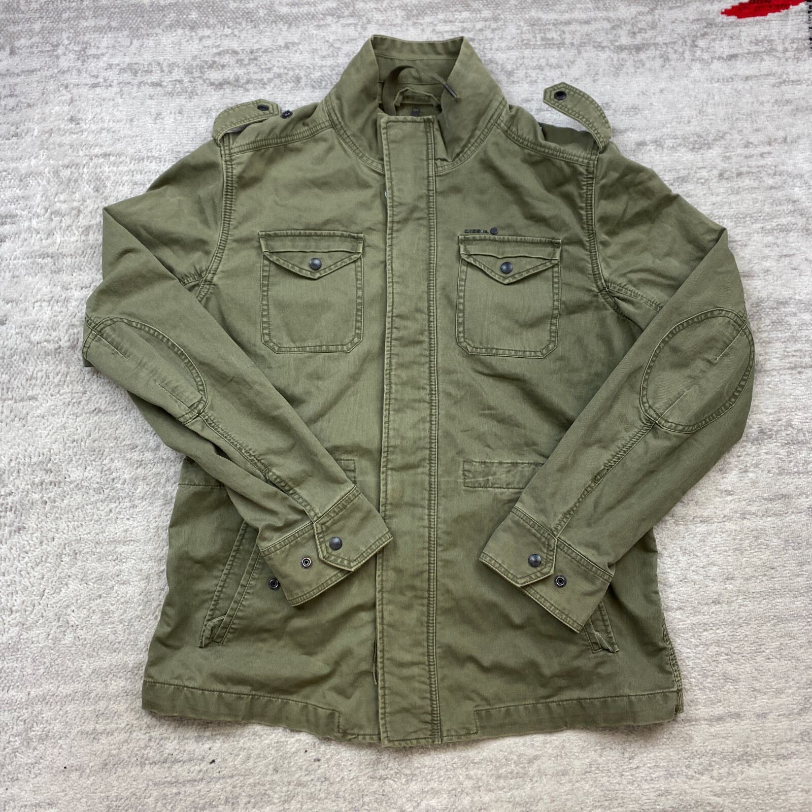Diesel Military Full Zip Jacket Ladies Extra Large Green Fatigue Paratrooper 90s