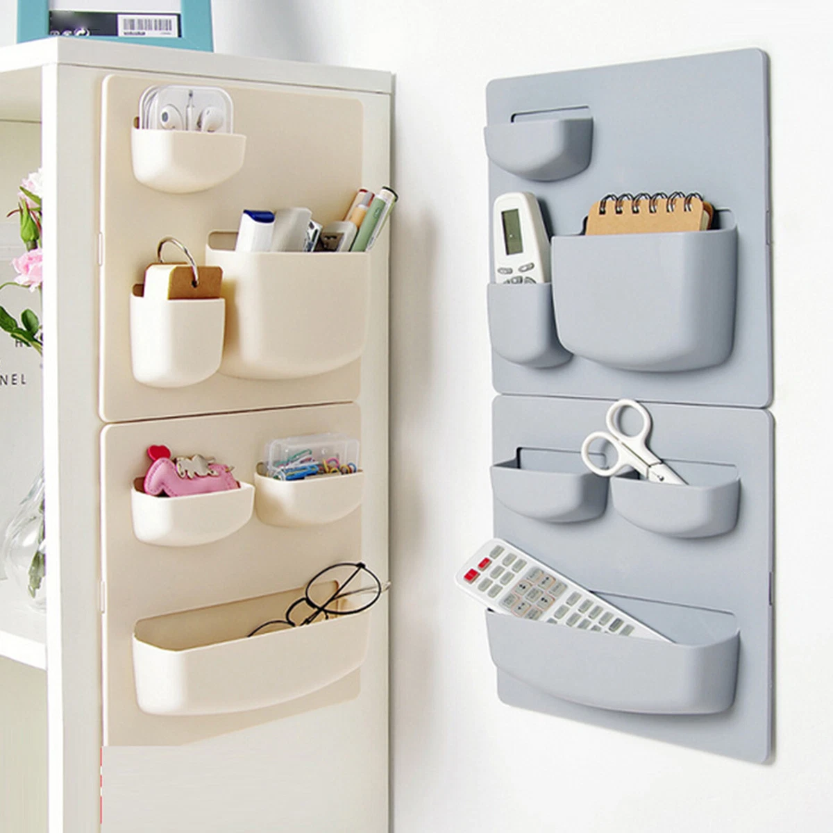 Wall Mounted Self Adhesive Storage Box Rack Shelf Bathroom Kitchen  Organizer