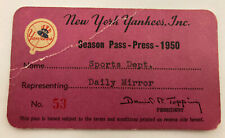 1950 Ticket/Pass Whitey Ford 1st W/New York Yankees WS Champs/Joe DiMaggio HR⚾️ 1950 Ticket/Pass Whitey Ford 1st W/New York Yankees WS Champs/Joe DiMaggio HR⚾️