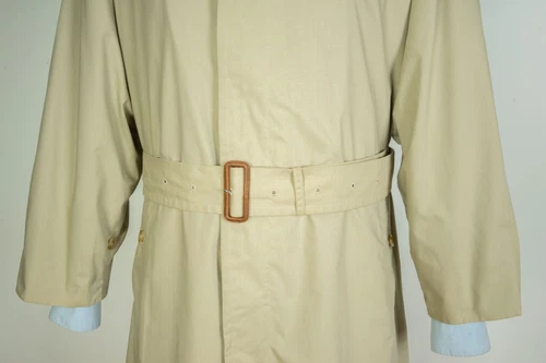 Burberrys Belted Beige/Green Men's Trench Coat Jacket Genuine Superb Size 50 image 4