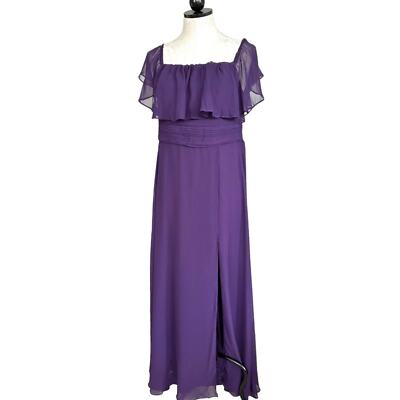 purple flowy bridesmaid dresses Lilac Bridesmaid Dress Flowy One Shoulder Long Sleeves Floor Length Chiffon Bridesmaid Dresses main image 1