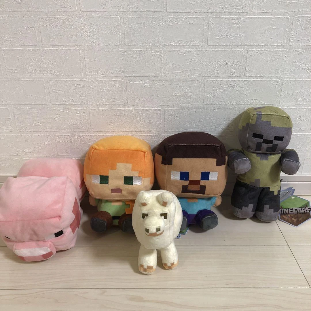 Minecraft Plush Goods lot of 5 Set sale Tagged llama Alex Steve