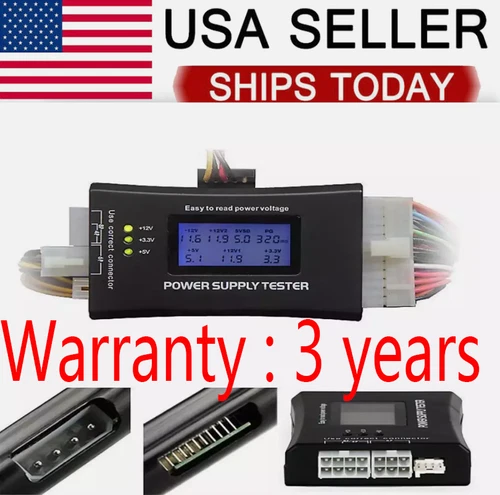Power Supply Tester PC Computer LCD 20/24 PSU ATX BTX ITX SATA HDD Digital Pin 4