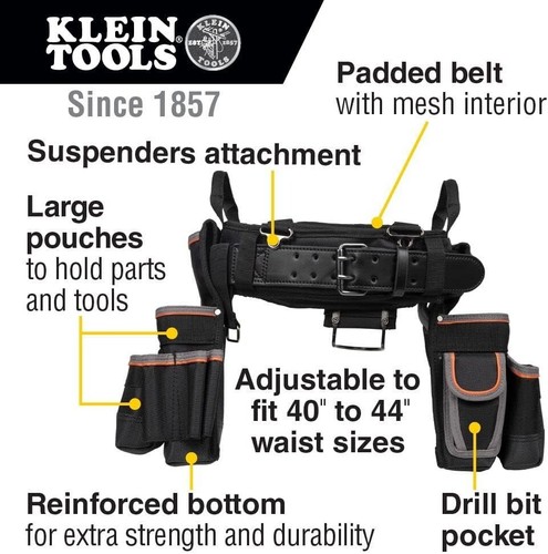 Klein Padded Tool Belt Large Tradesman Pro Electrician's 55428 26 Pocket - Picture 9 of 9