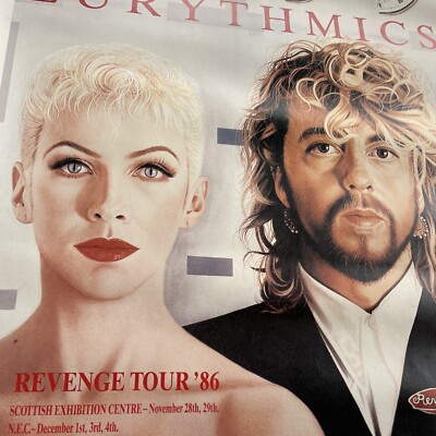 44 1986 Eurythmics Revenge Tour Record Store Promo Poster 24x34