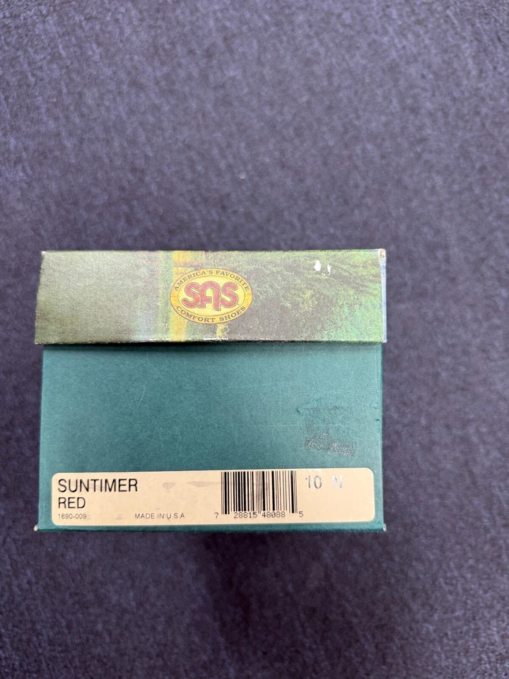 Women's SAS 'Suntimer' Red leather comfort slingback sandals Size 10N NEW in Box - Image 2 of 4