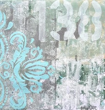 Abstract Painting on Paper, Numeric Painting, Acrylic Painting, Modern Painting