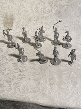 MIXED VINTAGE LOT OF 10 UNPAINTED LEAD SOLDIERS Band Instruments Stamped 1990