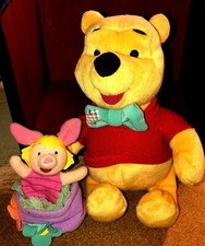 DISNEY WINNIE THE POOH AND PIGLET IN AN EASTER BASKET 9  PLUSH