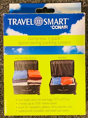 NEW Travel Smart by Conair Compress N' Pack Space Saving Packing System Retail 