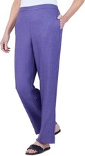 NWT Alfred Dunner Women's Elegant Seagreen Plum Pants Short 14