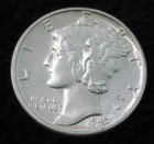 1942 Mercury Dime * Beautiful Columns * 90% Silver * Better Grade * 4067