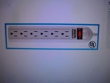 6 Outlet Power Strip Heavy Duty Surge Protector 12 FT Safety Cord with On/Off
