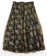 Girl Dance Skirt, gold, black, layered, nylon blend