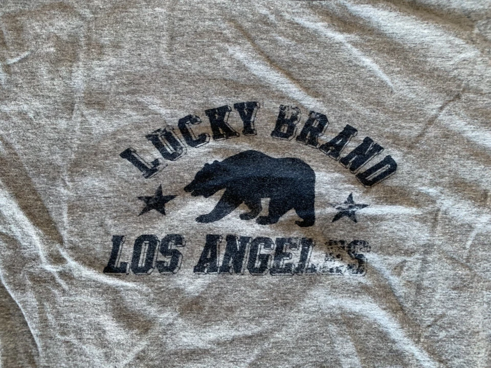 Camisa de pijama pulóver gris manga larga para hombre Lucky Brand talla: L Foto 3 de 4