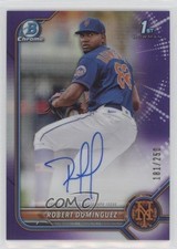 2022 Bowman Chrome Prospect Purple Refractor 181/250 Robert Dominguez Auto 11eh