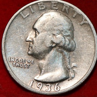 1936 S San Francisco Mint Silver Washington Quarter