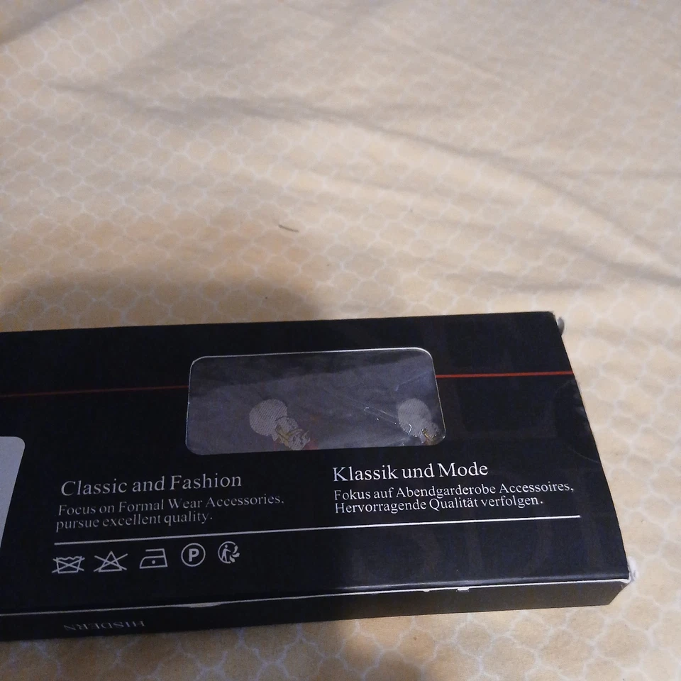 HISDERN Self Tie Bow Ties Men Bowties & Pocket Square Santa Christmas Blue NWT - Image 4 of 4