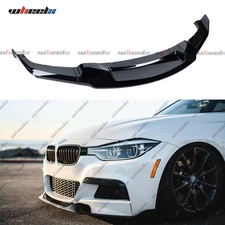 Glossy Black For 2012-18 BMW F30 F31 M Sport MAD Style Front Bumper Lip Splitter