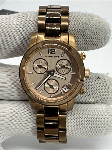Michael Kors Damen Mini Runway Chrono Rose Dial Roségold Stahl Uhr MK5430 - Bild 1 von 13
