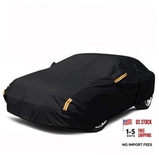 Sedan Car Cover Waterproof Heavy Duty All Fit Sedan Length 175-183 inch Black