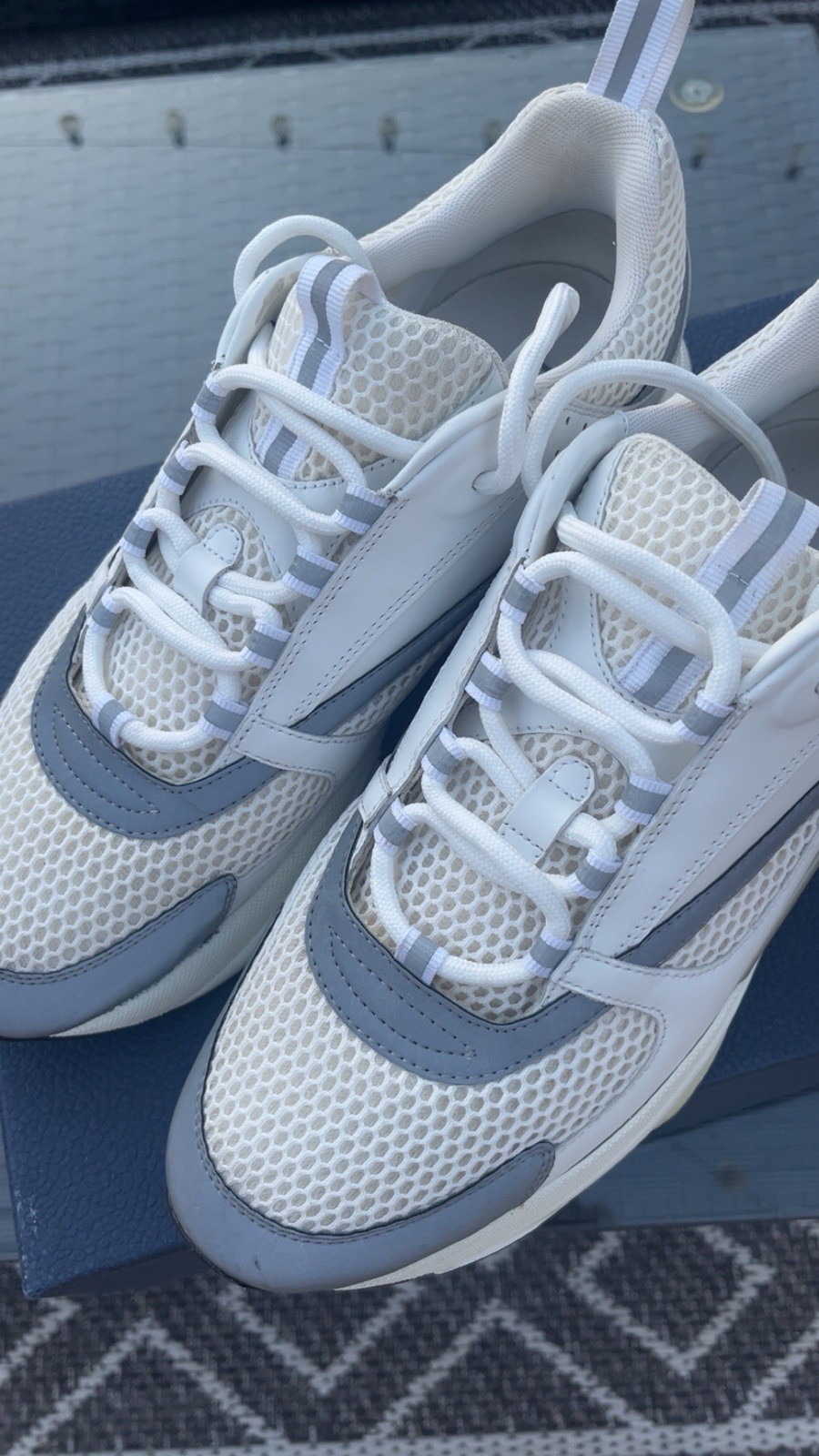 Triple White Dior Men's B22 Sneakers Size 10.5 UK image 4