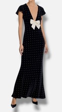 LoveShackFancy Women's Black Melora Velvet Embellished Dress Size 0