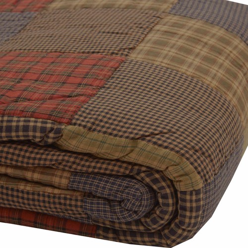 Rustic King Quilt Green Patchwork Cedar Ridge Cotton Bedroom Decor VHC Brands - Picture 5 of 7