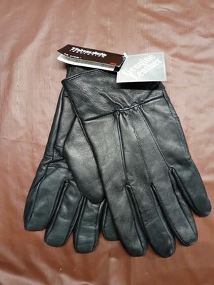Thinsulate Black Genuine Leather Insulated Gloves, Size M, 40g