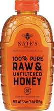 Nate's 100 Pure, Raw Unfiltered Honey - Taste, 32oz. Squeeze Bottle