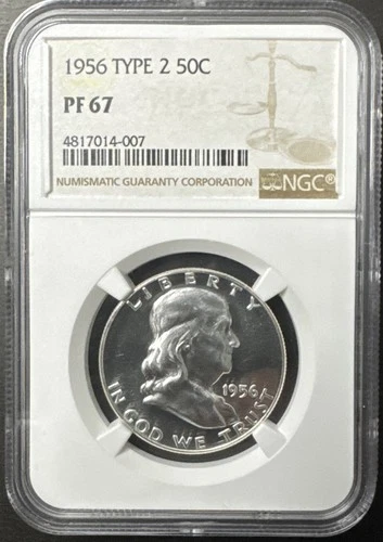 1956 Franklin Silver Half Dollar PROOF Type 2 NGC PF 67
