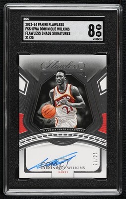 2023 Panini Flawless Shade Signatures 21/25 Dominique Wilkins SGC 8 Auto HOF h8q