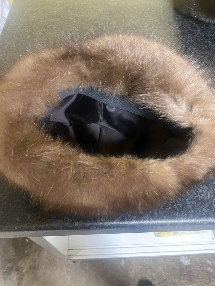 SOMBRERO DE PIEL MARRÓN ITALIANO VINTAGE NUEVO ESTADO Foto 4 de 4