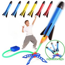Kid Air Rocket Foot Pump Launcher Outdoor Air Pressed Stomp Soaring Rocket Toys