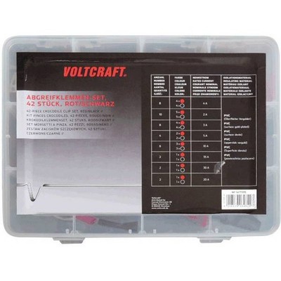 VOLTCRAFT 1417395 Crocodile Clamp Kit Black, Red Length: 230mm 42