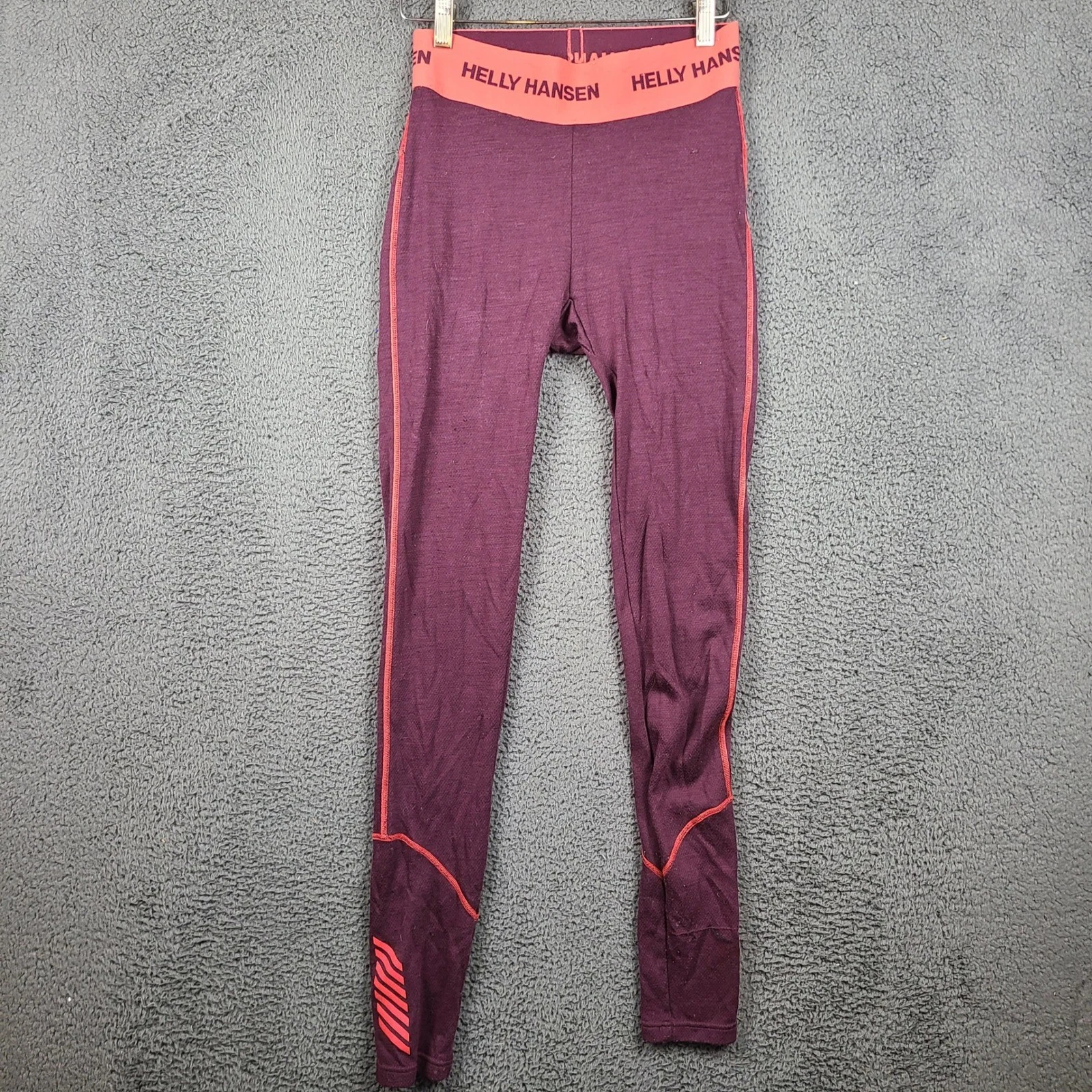 Helly Hansen Lifa Merino Base Layer Pants Womens Medium Burgundy Purple Leggings