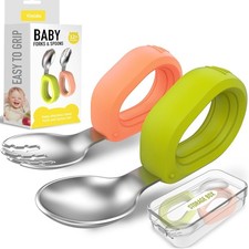 Toddler Utensils - Baby Forks and Spoons Set - Kids Stainless Steel Silverware