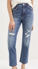Anthropologie Pilcro The Vintage Straight Medium Wash Distressed Jeans Size 26