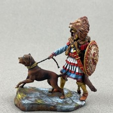 Carthaginian warrior with a dog 1/32, Painted tin soldier figure, 2nd Punic War