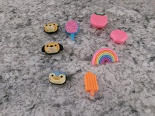 Lot Of Croc Charms, Set Of 8, Animals/Fruit/Rainbow/Ice Cream/Shell