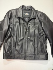 Harley Davidson Leather Riding Jacket Synthesis Pocket System XL Excellent (rm)