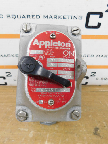 Appleton Electric EDSC175-F1 20AMP Electric Switch Hazardous Locations used JNC