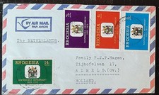 y(RHO-215)RHODESIA 1973 AIRMAIL Cover with 4 stamps posted to ALMELO NETHERLANDS