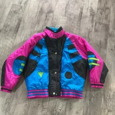 East West Jacket Women's Medium Colorful 80’s 90s Retro Windbreaker