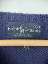 Vintage Ralph Lauren RL83 Hand Knit Great Britain Sweater Nautical Sailor RARE